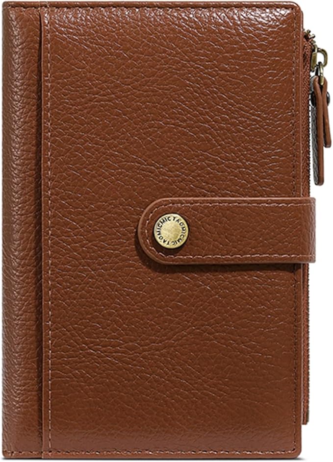 Slim RFID Blocking Passport Holder Wallet,PU Leather Travel Card Organizer,Lightweight Passport Case for Women Men (Brown)