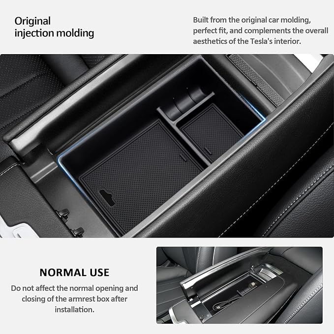 Center Console Accessory Organizer for 2023 Mercedes Benz EQE350,Armrest Storage Box Insert Tray Compatible with Mercedes Benz EQE350 EQE350+ EQE500 EQS 450+ 400 580 AMG 2023+Interior Accessory