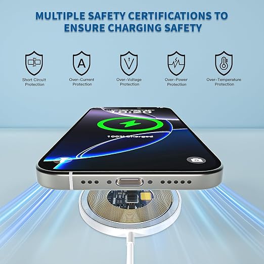 Magnetic Wireless Charger for iPhone,2 Pack Apple Magsafe Charger 10FT Long Fast Charging Pad iPhone Wireless Charger with USB C Charging Block for iPhone 17 Pro Max/17e/17Air/16 Pro/15/14/13/Air-Pods