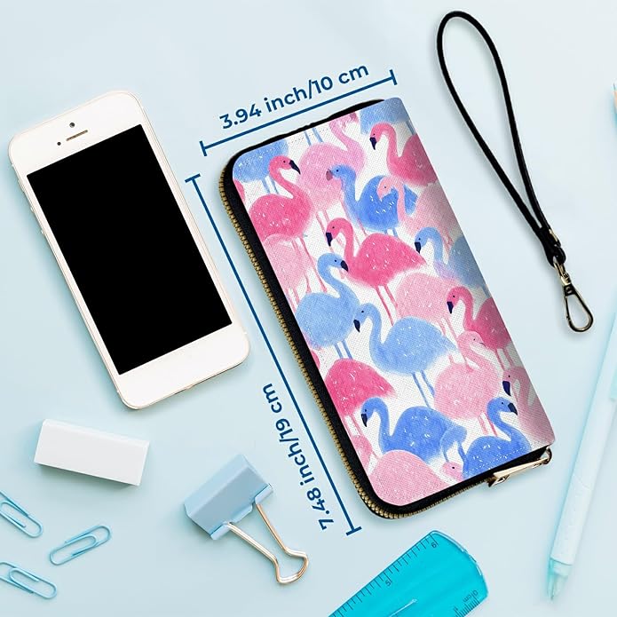 Wristlet Wallet for Women, RFID Blocking Phone Wallet, Large Capacity Zip Around Clutch, Fits iPhone 15 Pro Max, Travel Organizer Purse