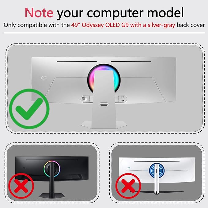Odyssey OLED G9 VESA Mount Adapter Compatible with Samsung OLED G9 49-inch Monitors（Fits G91SD G93SC G93SD G95SC and G95SD ）â€?75x75 to 100x100 Wall Mount Bracket