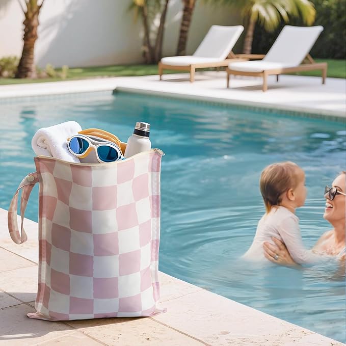 RelaxScene Wet Bag for Swimsuit - 2 Pack Waterproof Wet Dry Bag for Clothes - Baby Diaper Bag - Travel Laundry Daycare Bags - Baby Beach Essentials - Bogg Bag Accessories