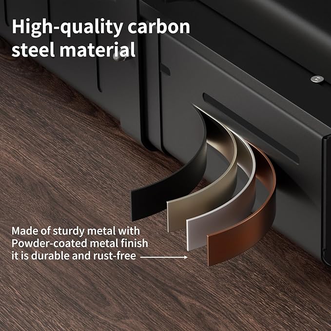 Under Desk Cable Management Tray, Expandable 25.6"–42.5" Heavy Duty Carbon Steel with Clamp, Hidden Cord Organizer for Desk, Home Office & Standing Desk, No Drill Installation, Black
