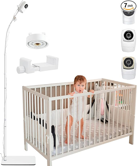 Upgraded Universal Baby Monitor Floor Stand Holder for VTech New VM901, VM928HD, VM5463, VM819, VM919HD Cameras, Stable Silent Base, Height Adjustable, Easy Assembly, No Tools or Wall Damage