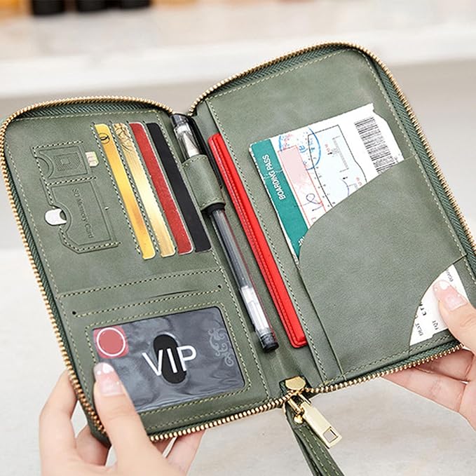 Family Passport Holder for Travel Women and Men RFID Passport Holder with Card Slots Holder Passport Case Passport cover Passport Wallet Travel Essentials and Accessories