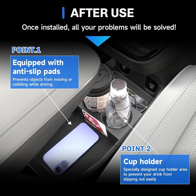 SXCY for 2025 2026 Hyundai Ioniq 5 Under Console Organizer [Not for Ioniq 5 N] for 2025 2026 Hyundai Ioniq 5 Accessories 2025 2026 Ioniq 5 Under Console Lower Organizer Tray 2026 Ioniq 5 Accessories