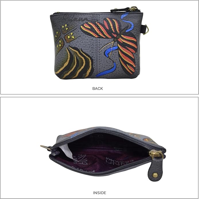 Anna by Anuschka Women's Hand Painted Leather Coin Pouch Purse