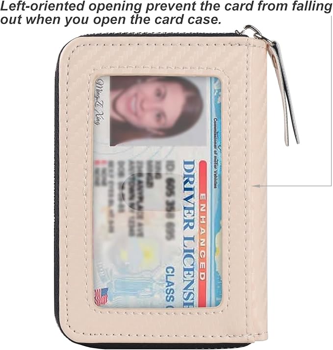 EcoVision Credit Card Holder RFID Card Case Wallet, Small Accordion Zipper Card Case Holder, Card Organizer Case for Women Men