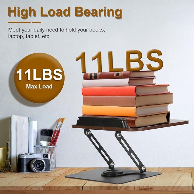 Adjustable Book Stand, 360° Rotating Laptop Stand, Foldable Reading Desk Holder, Ergonomic Multi-Purpose Tablet Stand, Height Adjustable Workstation Riser