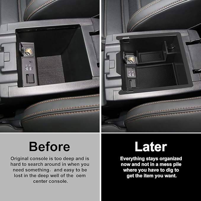Center Console Organizer Tray Compatible with Mazda 2017-2025 CX-5 CX5 Accessories Armrest Storage Box ABS Console Insert Tray Container (Black Mat)