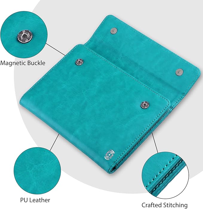 WALNEW RFID Passport Holder Travel Organizer, Fits International Driving Permit (IDP), PU Leather Document Holder for One Passport, Stylish Travel Accessory, Blue