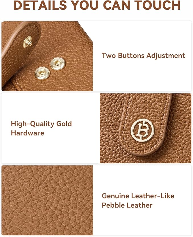 BOSTANTEN Slim Wallet for Women Small RFID Blocking Credit Card Holder Leather Bifold Wallets with Zipper Coin Pocket Brown