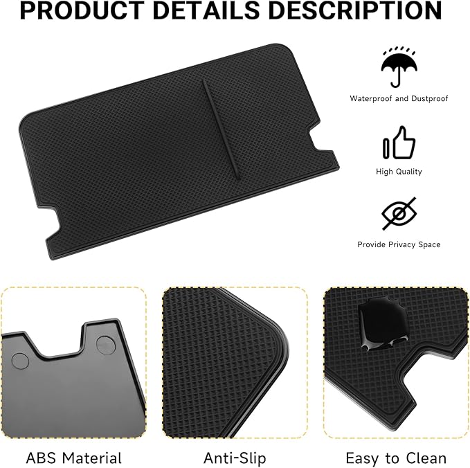 Hellet Center Console Compartment Cover for Ford 2021-2026 F150 & 2022-2025 Lightning XLT Accessories Secret Pocket Lid (Fits into The Open Pocket in Front of The Shifter)