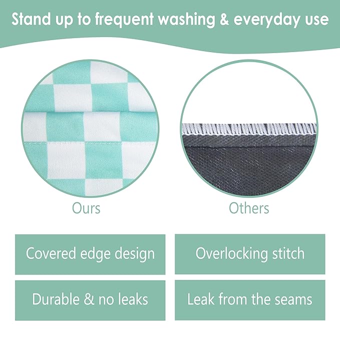 wegreeco Reusable Hanging Wet Dry Cloth Diaper Bag (Checkerboard Mint Green)