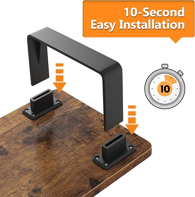 Monitor Stand Riser with 50 LB Capacity, Stable Wood Computer Monitor Stand for Desk Organizers, Anti-slip Computer Riser Monitor Shelf for PC Laptop Notebook Printer Computer iMac, Rustic Brown