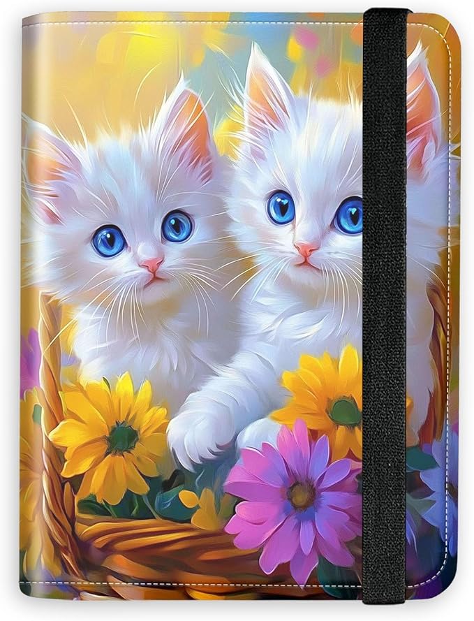 [Two Adorable Kittens Ultra-Slim Passport Holder Wallet with Pen Loop, RFID Blocking Faux Leather Travel Passport Cover, Compact Boarding Pass & Card Case Organizer for Women & Men