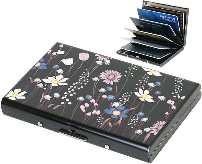 BONSYL® Credit Card Holder, RFID Blocking Slim Metal Credit Card Wallet, with Card Slots, for Women and Men. | RFID Blocking, Slim, 6 Card Slots