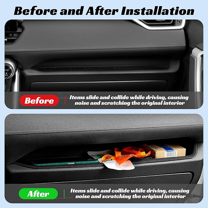 CARFIB Passenger Storage Organizer Mat Fit for Toyota RAV4 2025 2024 2023 2022 2021 2020 2019 Glove Box Organizer Tray Interior Insert Accessories