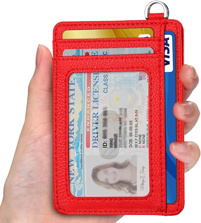 EcoVision Slim Minimalist Front Pocket Wallet, RFID Blocking Credit Card Holder Wallet with Detachable D-Shackle for Men Women