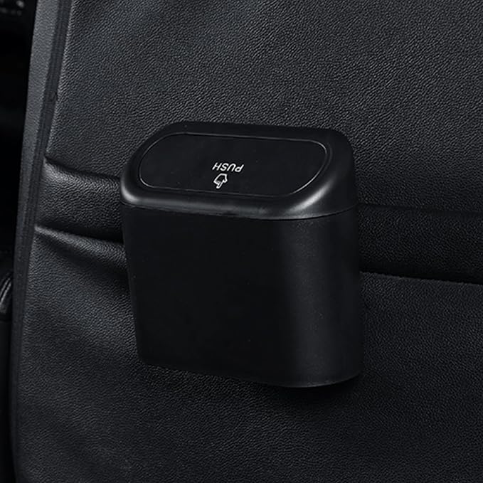 Accmor Car Trash Can with Lid, Mini Auto Dustbin Garbage Organizer with 30 Pcs Plastic Trash Bag, Automotive Garbage Container Bin for Vehicle, Home, Office