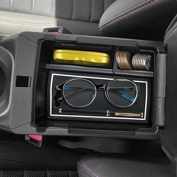 SXCY Fit for 2023-2025 2026 Compass/Hornet Center Console Organizer Tray 2023-2026 Compass Hornet Accessories 2022 2023-2025 2026 Compass 2023-2026 Hornet Armrest Console Insert Box White Mats