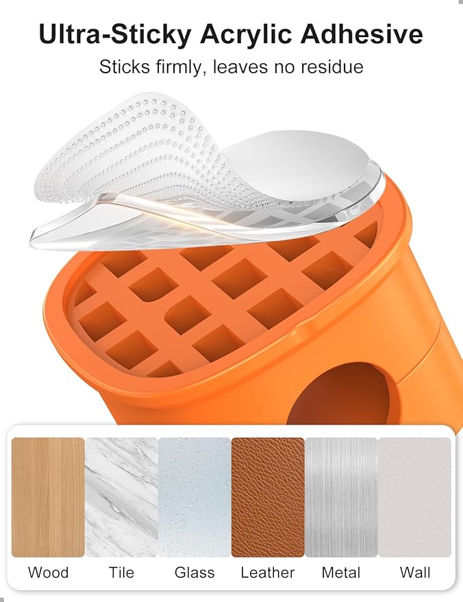 6 Pack Magnetic Cable Clips [1s Open/Lock], Laitver Cord Organizer Holder Strong Adhesive Desk Cable Management- Organize Charging Cords Neatly for Home, Office, Car,Desk, Nightstand-Orange