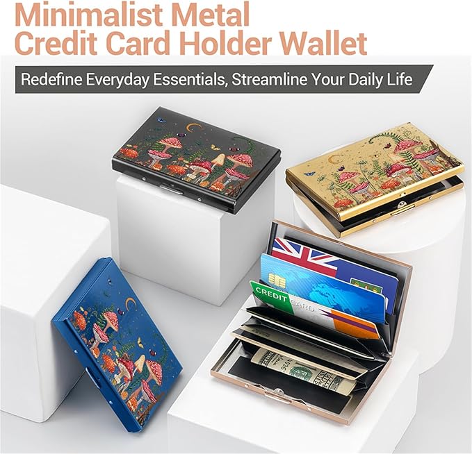 BONSYL® Credit Card Holder, RFID Blocking Slim Metal Credit Card Wallet, with Card Slots, for Women and Men. | RFID Blocking, Slim, 6 Card Slots
