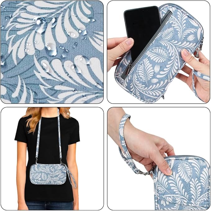 RFID Passport Wallet with Vaccine Card Slot, Family Travel Passport Holder Document Organizer Bag with Wrist & Neck Double Strap