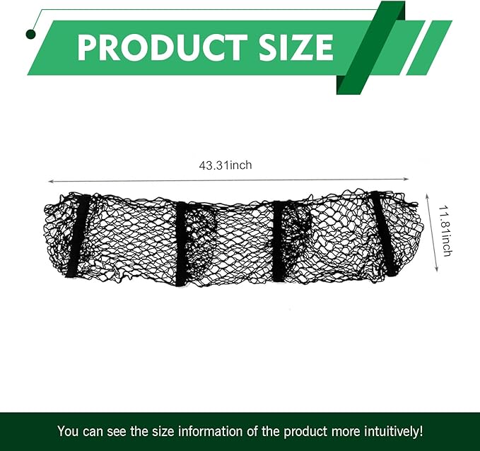 WZP Cargo Net for SUV, Expandable 3 Pocket Heavy-Duty Trunk Net, Truck Cargo Net for Pickup Truck Bed with 4 Metal Hooks, Universal Black Mesh Storage Pocket for Most Vehicles