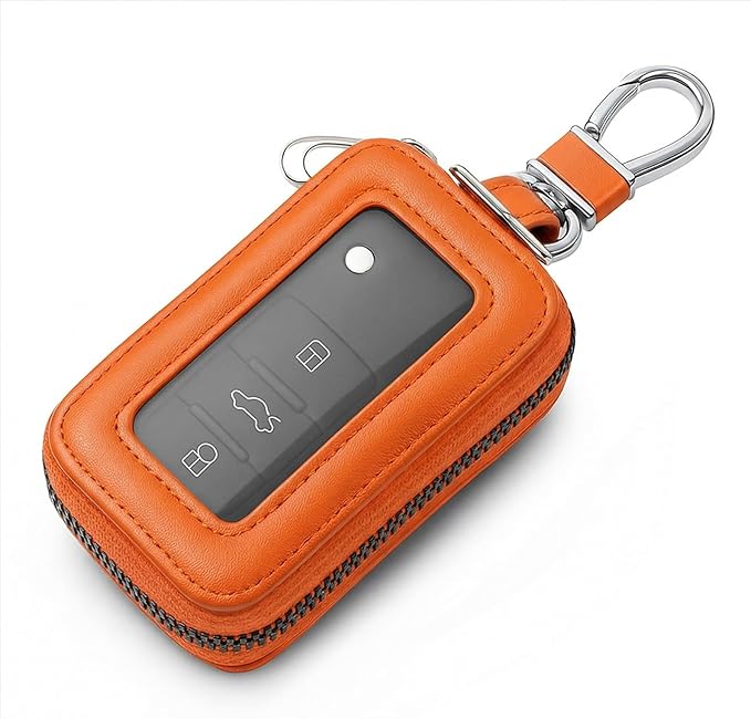 Premium Car Key Fob Case Leather Car Smart Key Fob Holder Keys Fobs Protector Universal CarKeys Holder (YB)