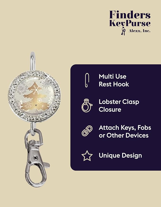 Women’s Bag Charm Key Finder, Car Keychain Hook, Cute Purse Organizer & Tote Bag Accessories, Gifts for Mom - Bling