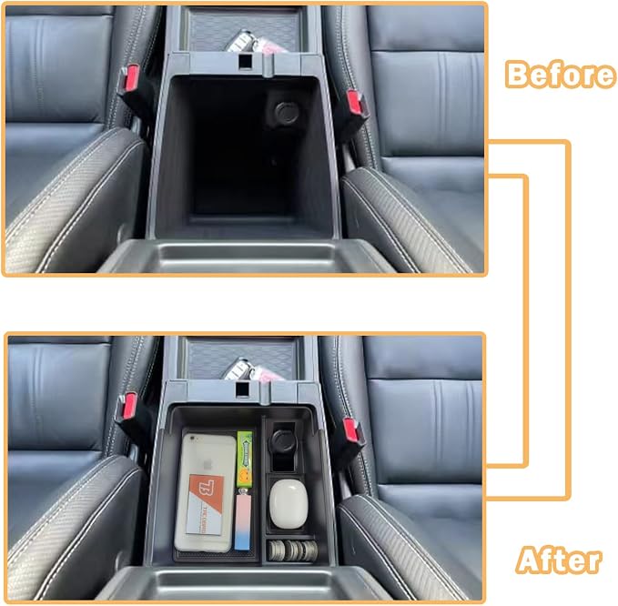 TACORBO Center Console Organizer for Nissan Frontier 2022-2026, Black | Pickup Truck Armrest Secondary Storage Box, ABS Insert, Glove Box Tray, Black Trim