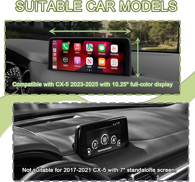 HGWEI Dash Storage Box Compatible with Mazda CX-5 2025 2024 2023 2022 Interior Accessories, Console Dashboard Organizer Behind 10.25" Touch Screen Insert Tray Holder (Not Fit 2026), Black