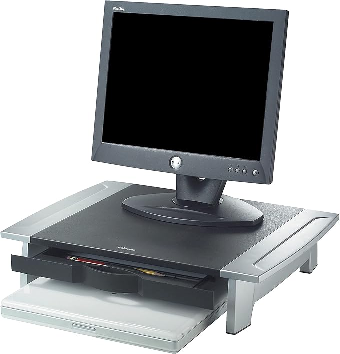 Fellowes 8031101 Monitor Riser,Adjustable,19-7/8-Inch x14-1/16-Inch x4-Inch -6-1/2-Inch,BK/SR