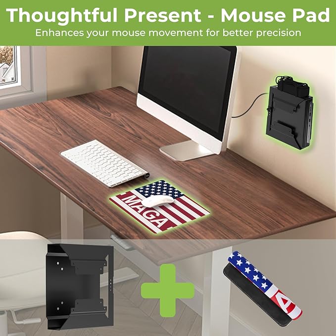 Mini PC VESA Mount for HP Mini PC Desktop with Mouse Pad, for HP Pro Mini 260,400, ProDesk 405, 600, Elite Mini 600, EliteDesk 705, 800, 805, Wall/Mount on Monitor Arm/Under Desk