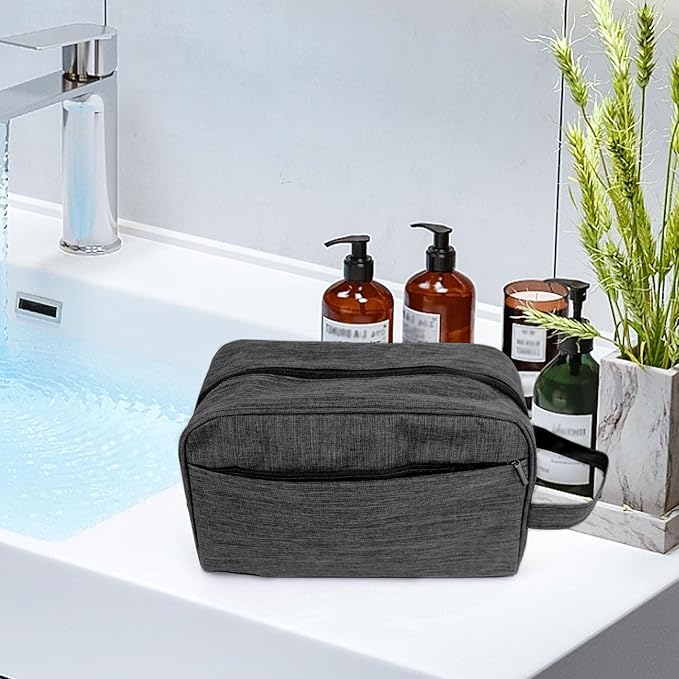 Travel Toiletry Bag - Durable Waterproof Material with Multi-Compartment Organization, Compact Size, Lightweight Portable Hanging Dopp Kit for Toiletries & Travel Accessories (black)