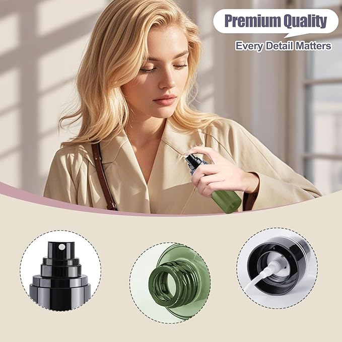 3PCS 50ml Mini Spray Bottles for Travel – Refillable Small Spray Bottle Set with Fine Mist Spray Bottles for Facial Mist, Toners, Perfume