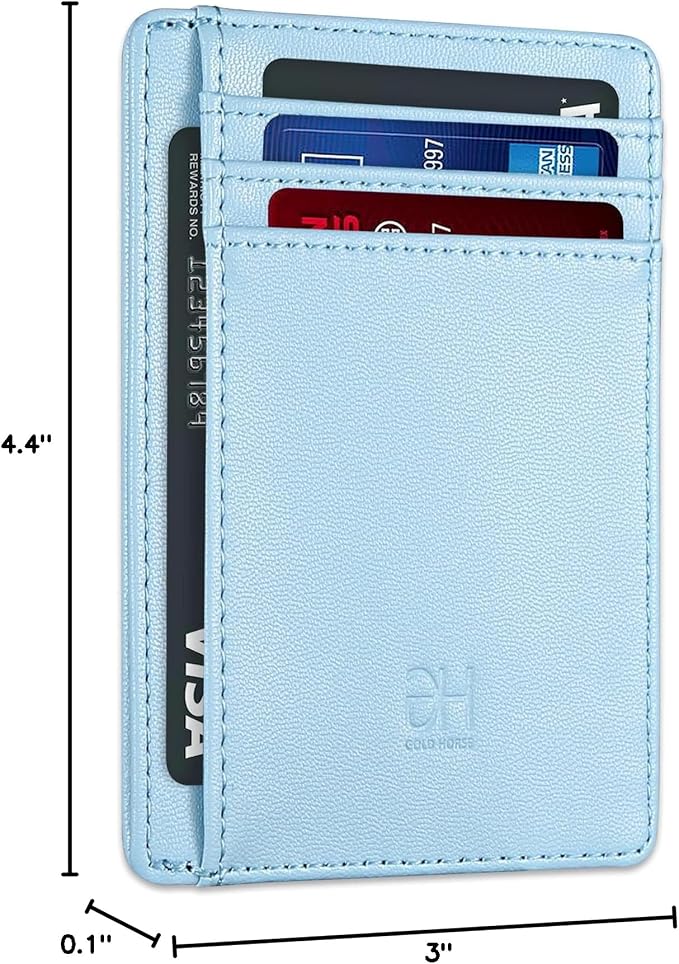 GH GOLD HORSE Slim RFID Blocking Card Holder Minimalist Leather Front Pocket Wallet for Women | Slim