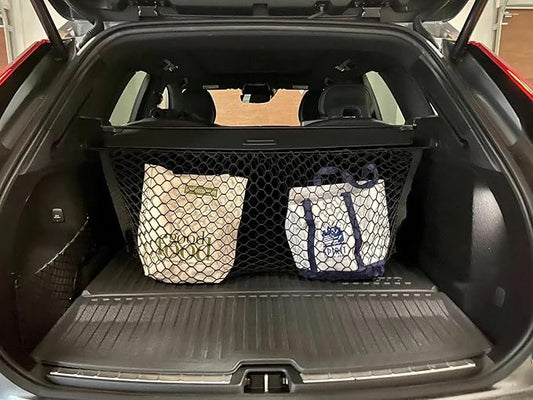 Trunk Organizer Cargo Net for Volvo XC60 2018-2026 – Envelope Style Cargo Net for SUV – Premium Mesh Elastic Car Trunk Organizer Vehicle Carrier Storage – Compatible with XC60