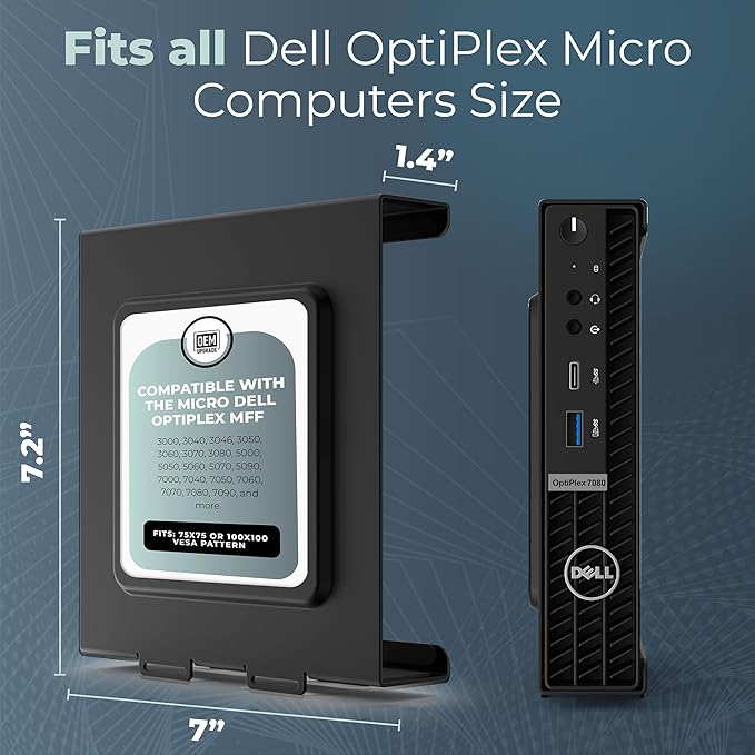 HumanCentric Case Pack 20 Units, Mount Compatible with Dell OptiPlex Micro Form Factor Case, VESA, Under Desk and Wall Mount Fits MFF 3040, 3046, 3050, 3060, 3070, 3080, 5050, 5060, 5070, 7040, More