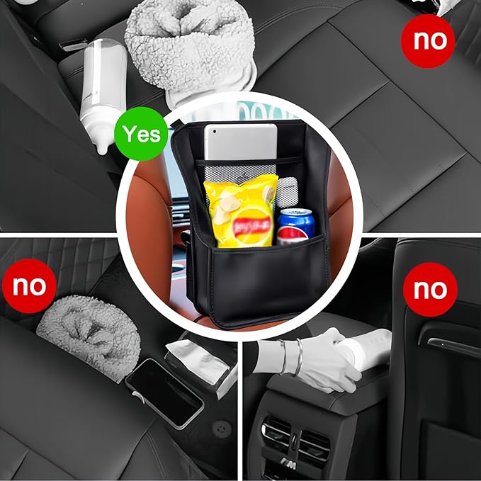 Upgraded Car Mesh Bag Elastic Seat Back Mesh Bag With Paper Towel and Handbag Bracket and Back Seat Storage Bag for Children Pets and Travel Necessities. (black)