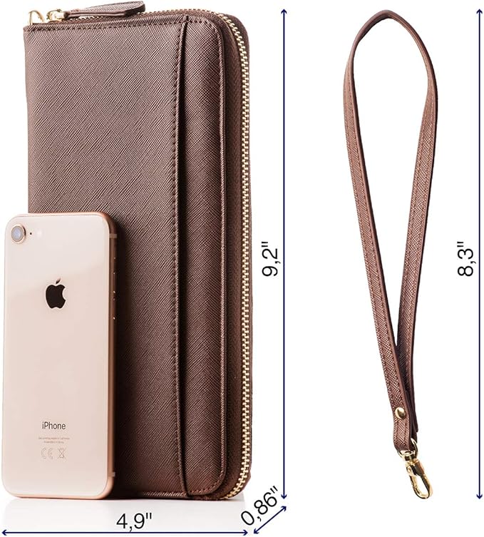 Travel Document Organizer - RFID Passport Wallet Case Family Holder Id Wristlet