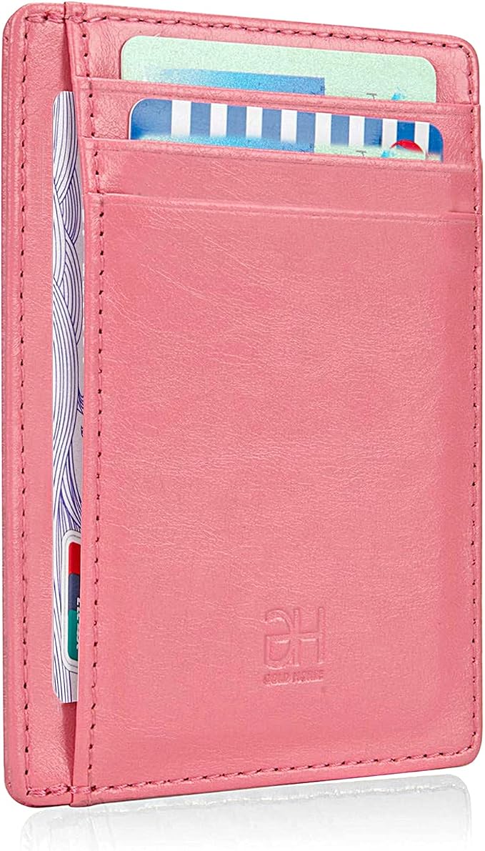 GH GOLD HORSE Slim RFID Blocking Card Holder Minimalist Leather Front Pocket Wallet for Women | Slim