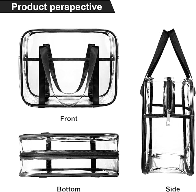 ONEGenug Clear Toiletry Bag Thick Transparent Cosmetic Bag Waterproof Makeup Artist Large Bag Diaper Case Luggage Organizer Storage Easy Clean Large