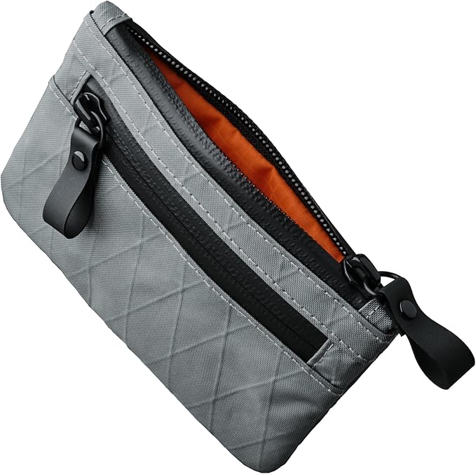 ALPAKA Zip Pouch Slate Grey X-Pac X21 - RFID-Blocking Small Cash and Card Zip Wallet with Carbon Neutral, Weatherproof Fabrics, EDC Pouch for Men Travel