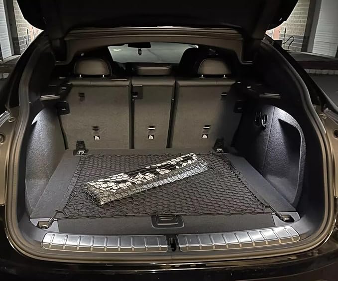 Rear Trunk Organizer Cargo Net for BMW X4 2015-2025 – Floor Style Cargo Net for SUV – Premium Mesh Elastic Car Trunk Organizer Vehicle Carrier Storage – Compatible with BMW X4