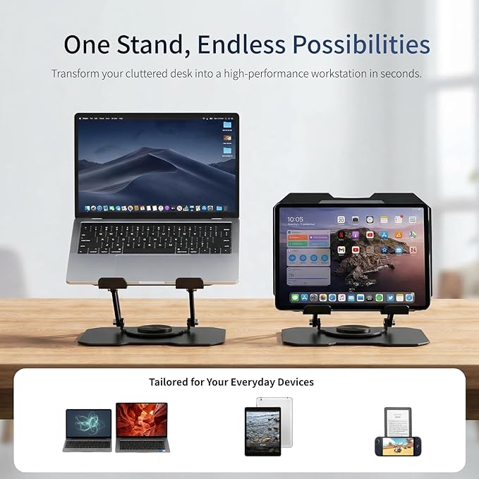 Laptop Stand for Desk, 360 Rotating Computer Riser with Adjustment Wrench, Ergonomic Laptop Riser for Collaborative, WorkFoldable & Portable Heavy Duty Stand Fit 10-16??Laptops