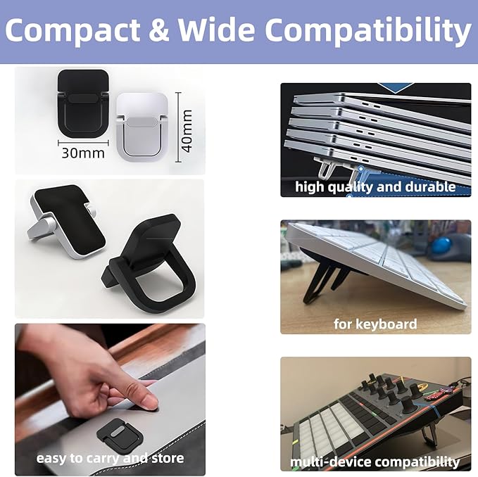 Portable Laptop Stand Zinc Alloy Anti-Slip Keyboard Riser Suitable for 10-17 Inches Laptops, Black