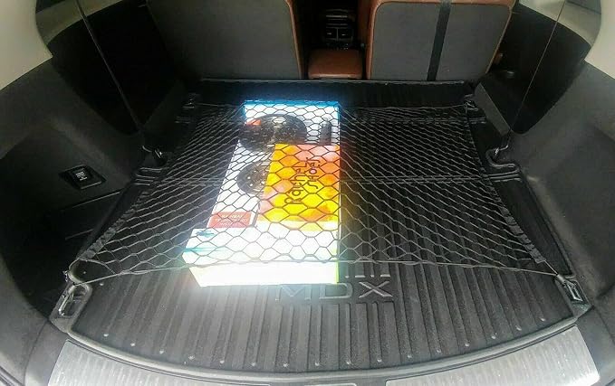 Rear Trunk Organizer Cargo Net for Acura MDX 2014–2025 – Floor Style Cargo Net for SUV – Premium Mesh Elastic Car Trunk Organizer Vehicle Carrier Storage – Compatible with Acura MDX