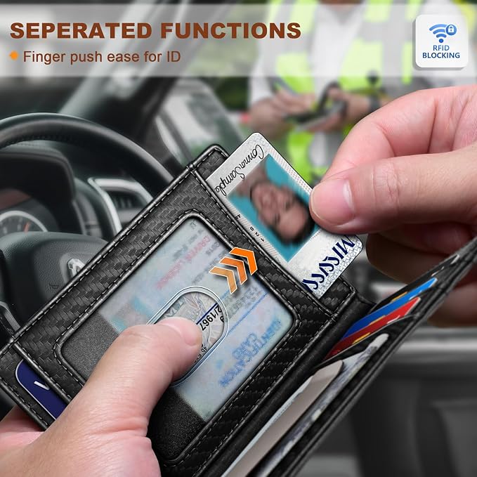 BULLIANT Men Airtag Wallet,Slim Wallet Money Clip Card Holder Magnetic Closure 12 Cards in Front Pocket RFID Blocking